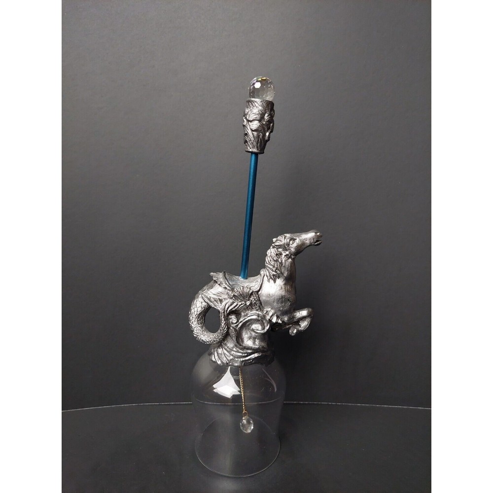 Michael Ricker 2000 Pewter Crystal Bell Horse With Mermaid Tail 119/900